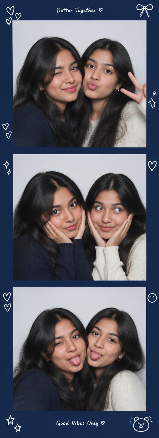 Sample Winkbox photo strip of two best friends posing